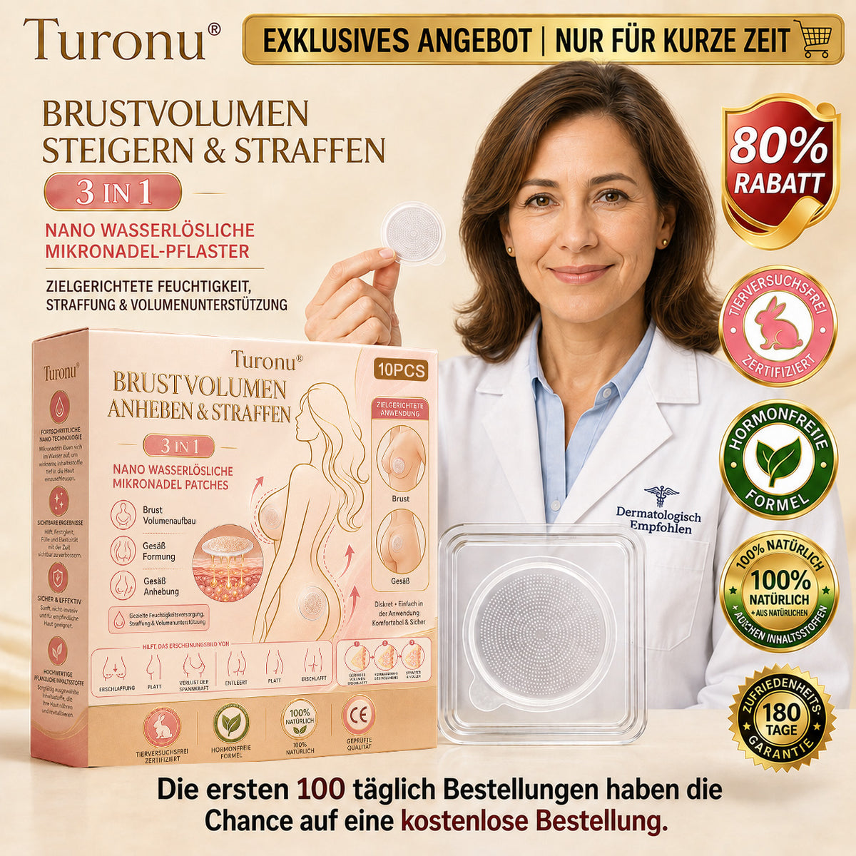 Turonu® Nano-Mikronadel-Pflaster für eine gezielte Brustpflege und ein verbessertes Hautgefühl 💎