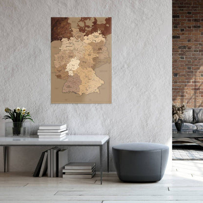 Magnetic Glass Picture - Antique Germany Map