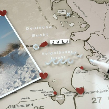 Magnetic glass picture - Germany map beige